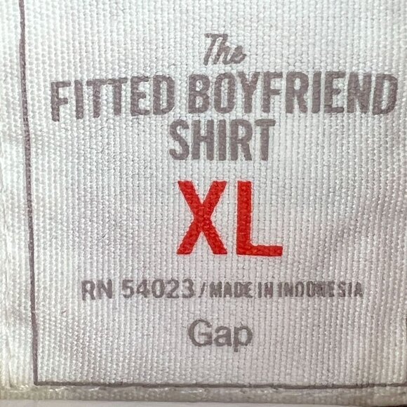 Gap Womens Red Check The Fitted Boyfriend Shirt Size XL Button Front Ruffle Neck - Picture 8 of 14
